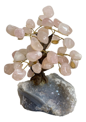 Arbol Drusa Cuarzo Rosa Piedra Natural Ornamental