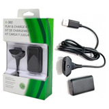 Kit Fonte E Carregador P/ Controle Xbox 360 Bateria + Cabo