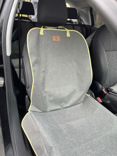 Funda Para Auto Asiento Delantero Gris Amarillo Mascotas