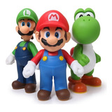 Super Mario, Luigi E Youshi - Kit Com 3 Bonecos