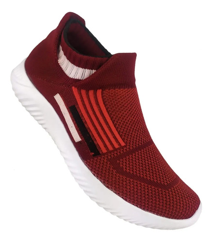 Tenis Licra Tipo Calcetín Vino Guinda Unisex Hombre Mujer