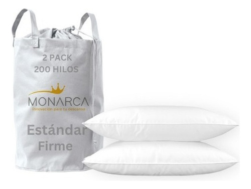 Almohada Hotelera Monarca 200 Hilos Estándar Firme 2 Pz Color Blanco