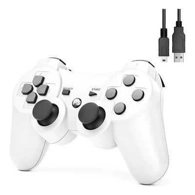 Control Inalámbrico Doble Vibración Compatible Para Ps3 Color Blanco | Meses sin interés