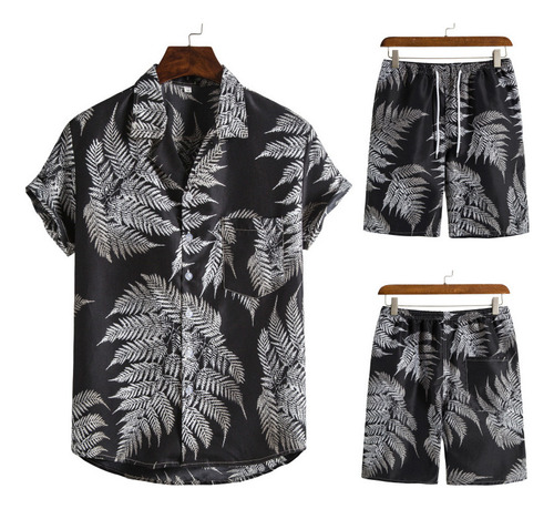 Conjunto De Shorts De Playa De Manga Corta Para Hombre