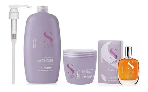 Alfaparf Kit Smoothing Shampoo Mascarilla Y Aceite