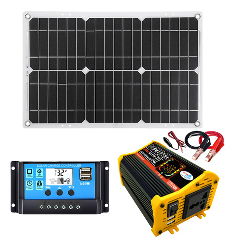 Panel Inversor+6000 W, Doble Usb, Doble Solar, 12 V, 110 V/2