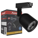 Spot Led P/ Trilho Elegance Preto 12w Luz Amarela 3000k 110v/220v