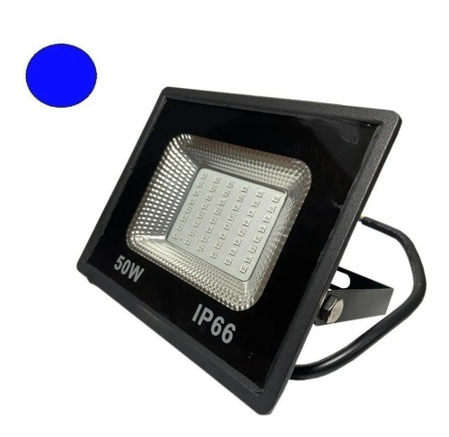 Refletor Led Holofote Slim Smd 50w Azul Prova D'água Ip66