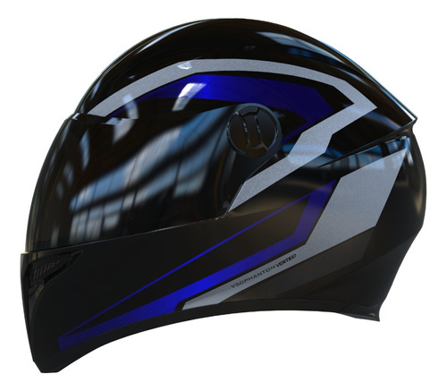 Casco Integral Moto Vertigo V50 Phantom Azul Brillo