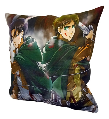 Cojín Almohada Felpa Eren Levi Shingeki No Kyojin 45 X 45  