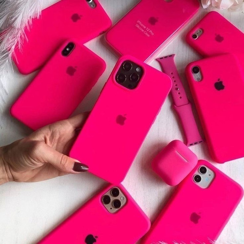 Funda Silicone Case Para iPhone Fucsia