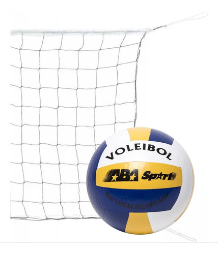 Set Red De Voley De Jardin 5 Metros + Pelota Cuero Sintetico