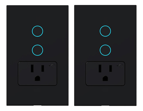 2*apagador Con Enchufe  Wifi 2 Interruptores Smartlife Alexa