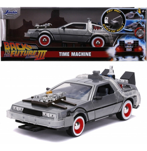 Back To The Future Delorean Iii 1:24 Die Cast Jada Con Luces