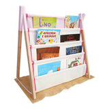 Prateleirinha Porta Livros Infantil Montessori Rosa