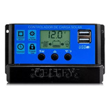 Controlador De Carga Solar Pwm Display Lcd Usb 10a 12v/24v