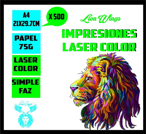 Impresiones Bajadas Laser Color A4 75g X 500 Simple Faz