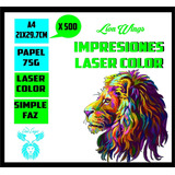 Impresiones Bajadas Laser Color A4 75g X 100 Simple Faz