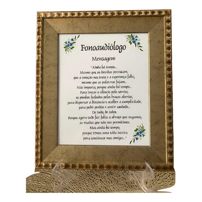 Quadro Com Mensagem Para Um Amigo Fonoaudiólogo 28x33cm | Parcelamento sem juros