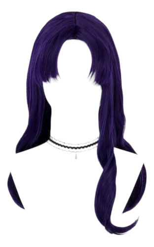 Peluca Morada Cabello Largo Liso Misato Evangelion Cosplay