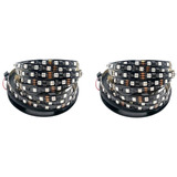 2 Fita Led Ws2811 5m 300 Leds 12 Volts Preta Ip30