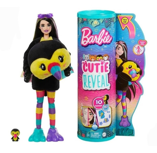 Barbie Cutie Reveal Muñeca Disfraz Tucan 10 Sorpresas.