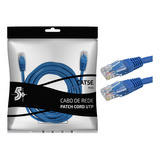 Cabo De Rede Patch Cord Azul 10m Ethernet Rj45 Cat5e Utp