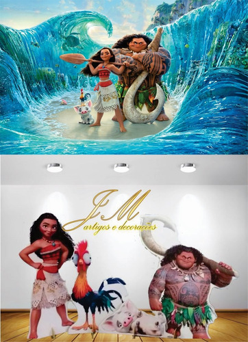 Kit Cenário Display Moana 9 Peças, + Painel 2,00 X 1,50 (3)