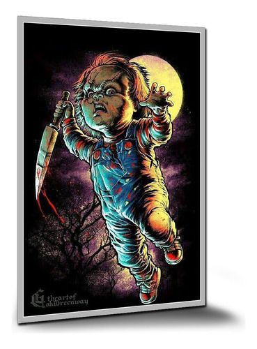 Poster Chucky O Brinquedo Assassino Pôsteres Placa 84x60cm B