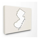 New Jersey Home State Map Neutral Print Design Canvas W...