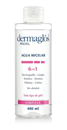 Agua Micelar Dermaglos Desmaquillante Facial 6 En 1 X 400ml