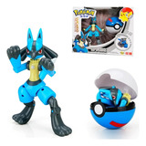 Pokemon Lucario Articulado Com Pokebola Na Caixa