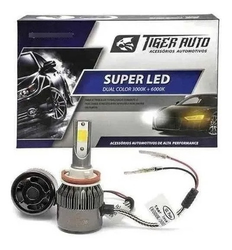Kit Lampada Ultra Led Stiger Light H3 Duas Cores 3000k 6000k