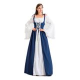 Vestido Medieval De Mujer Con Cordones Longitud