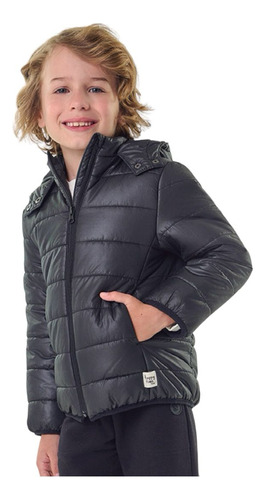 Jaqueta Puffer Infantil Menino Com Capuz E Punho Trick Nick