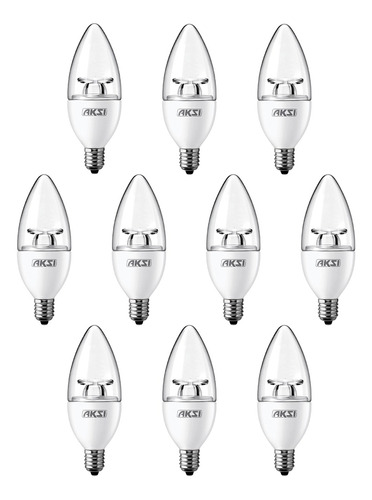 Foco Led Luz Blanca Vela Paquete 10 6500k Base E12 4w Aksi