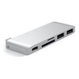 Adaptador Hub Usb-c Satechi Passthrough P/ Mac 12 Prata