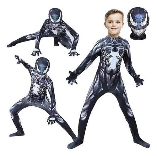 Disfraz Mono De Venom Con Máscara Cosplay Para Niños Traje De Halloween | Meses sin interés