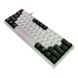 Teclado Gamer Mucai Mk61 60% Switch Red Hot Swappable Rgb Branco E Preto Inglês Us