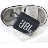 Caixa Bluetooth Jbl Go3 Original Preta Com Capa Tpu E Case