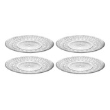 Plato Llano De Cristal Barski - Juego De 4 Platos - - Diámet