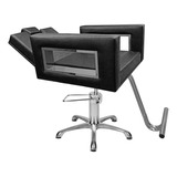 Cadeira Poltrona De Cabeleireiro Recl Moderna Inox Preto