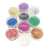 Set 5 Glitter Cola De Sirena Hexagonal Para Decoración