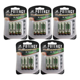 Kit 5 Cartelas Com 4 Pilha Palito Recarregável Aaa 2700mah