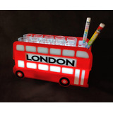 London Bus Porta Tequilero 12 Shot Acrílico Luz Led Incluido