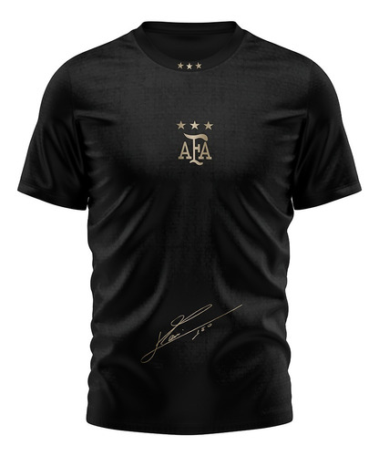 Camiseta Futbol Kapho Argentina Black 3 Estrellas Adultos