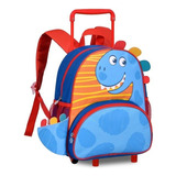 Mochila De Carrinho Infantil Dinossauro Escolar Aulas Menino