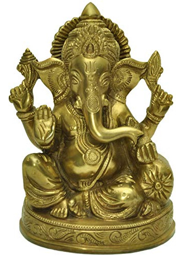 Estatuilla Señor Ganesha Sofá, Latón Elegante