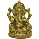 Estatuilla Señor Ganesha Sofá, Latón Elegante