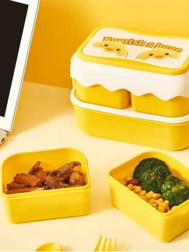 Lunch Box Infantil Fiambrera Escuela Con Cubiertos 1600ml